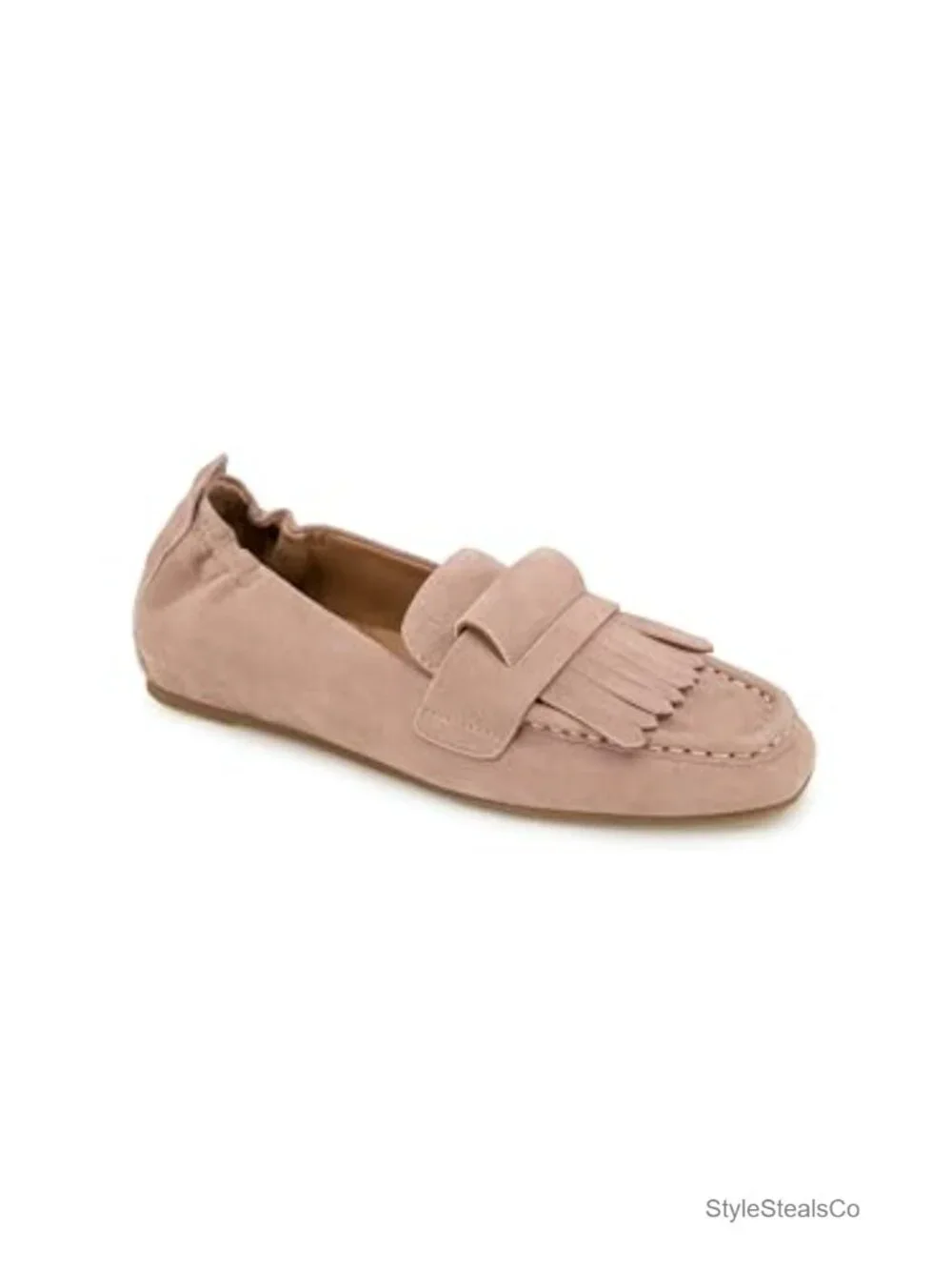 Women's Suede Loafer Flat Comfort Insole Flexible Almond Toe Pull-On